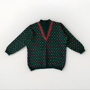 United Colors Of Benetton Green/ Red Turtleneck Sweater/VTG/Large 48